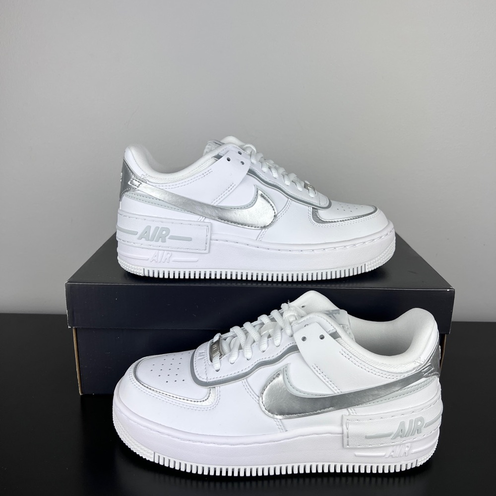 Nike WMNS AF1 Shadow [CI0919-119] Womens Shoes White/Metallic Silver